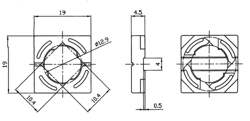mounting clip PS-730Z Outline Dimensions