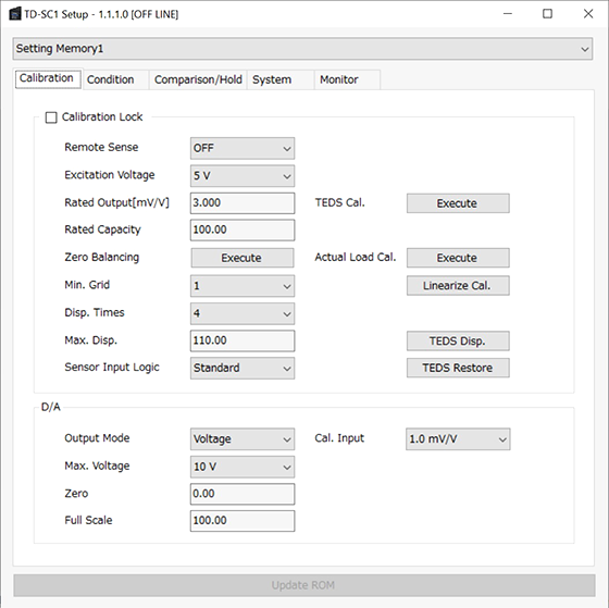 Various settings can be made on the PC