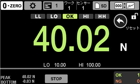 TD-9000T ホーム画面 指示値表示